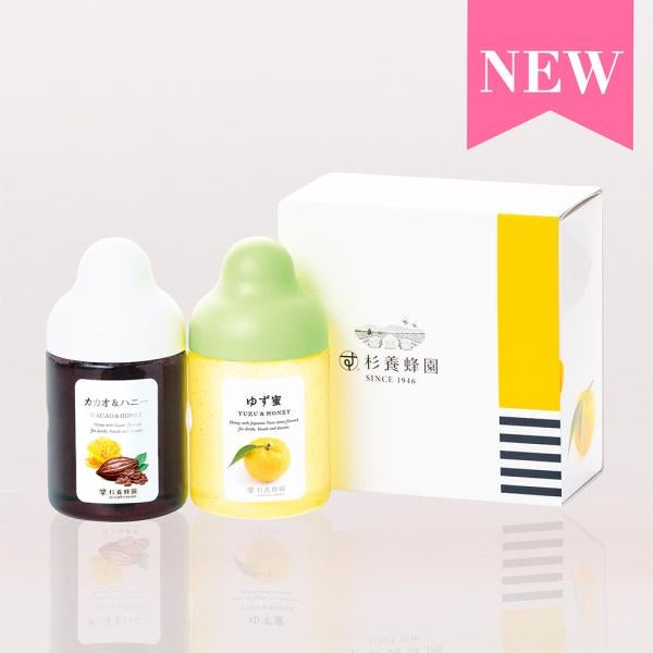 Gift Set of 2 300g Fruit Juice Infused Honey (Yuzu & Honey, Cacao)