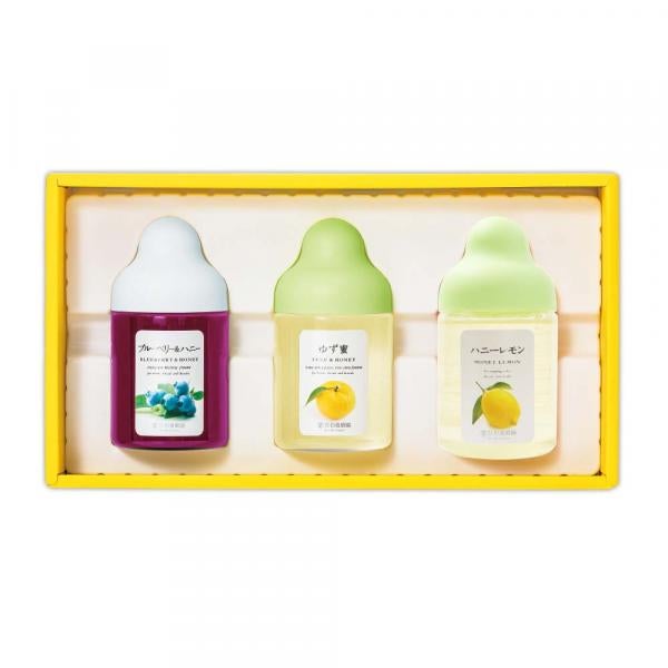 Fruit Juice Infused Honey 3 bottle gift set (Yuzu &amp; Honey, Blueberry, Lemon) L3P