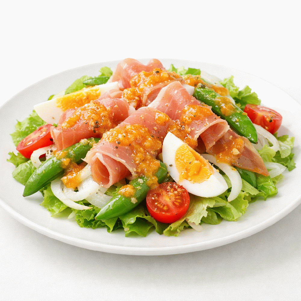 New onion and snap pea salad