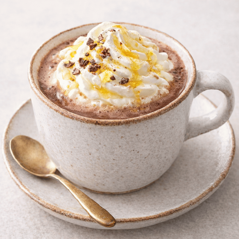 Cocoa Hot Drink topped with luxurious Manuka Honey.