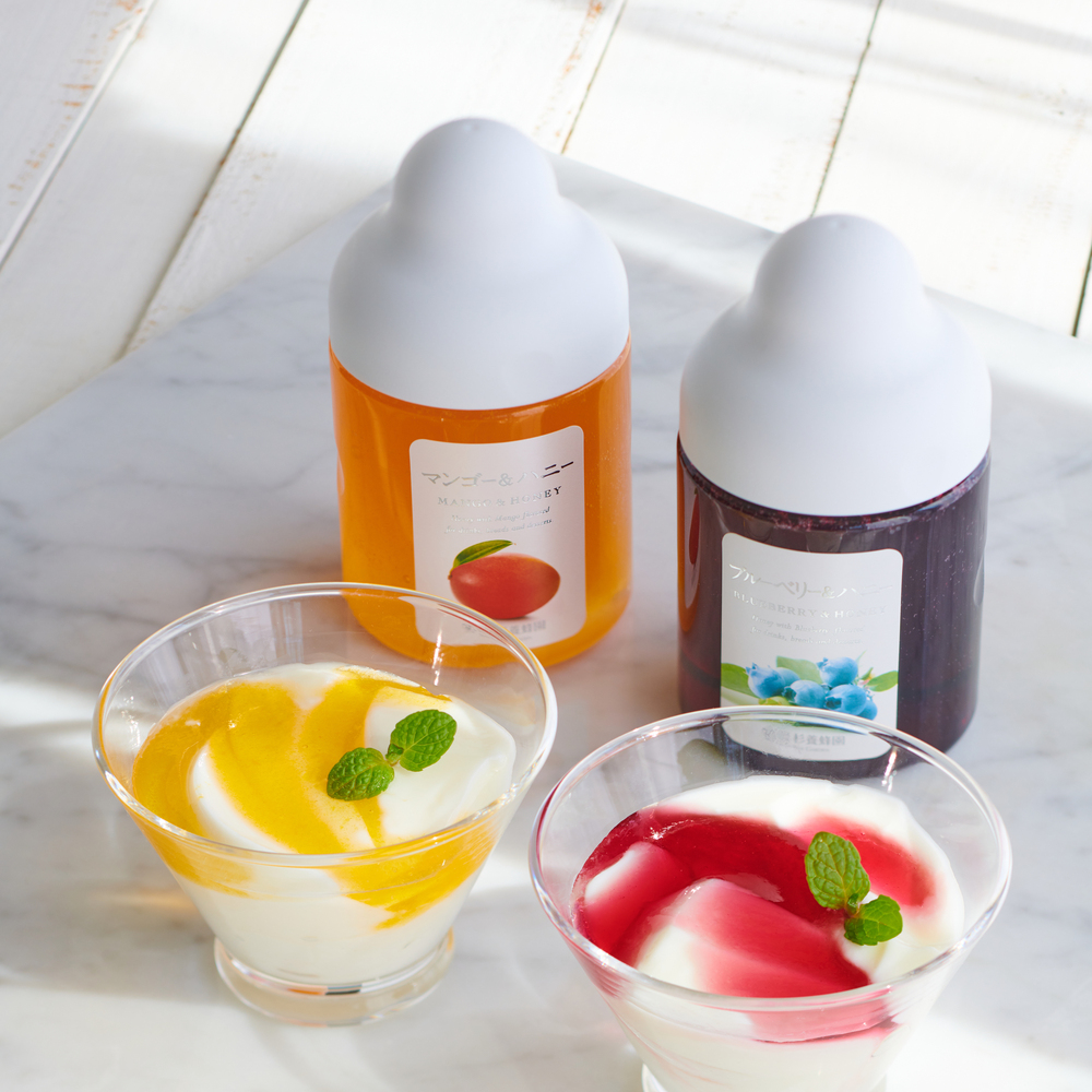 [Gift Set] Fruit Juice & Honey (300g) × 4 bottles (Yuzu, Blueberry, Mango, Kyoho Grape) MG4P