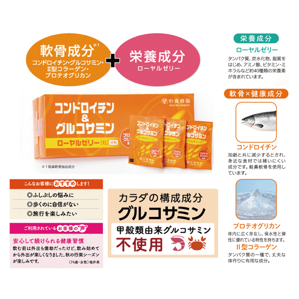 Chondroitin & Glucosamine Royal Royal Jelly (31 bags/124 tablets) 3-box set (3 month supply)