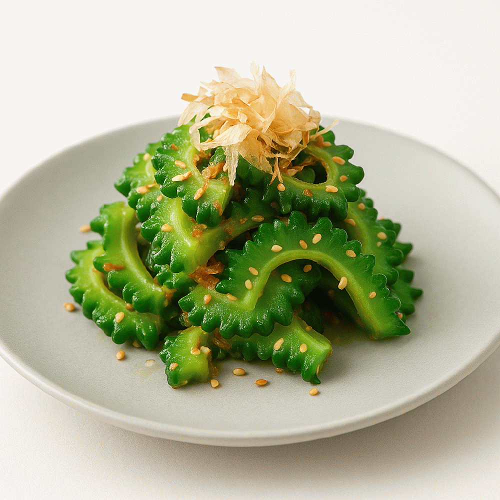 苦瓜和幹木魚拌蜂蜜