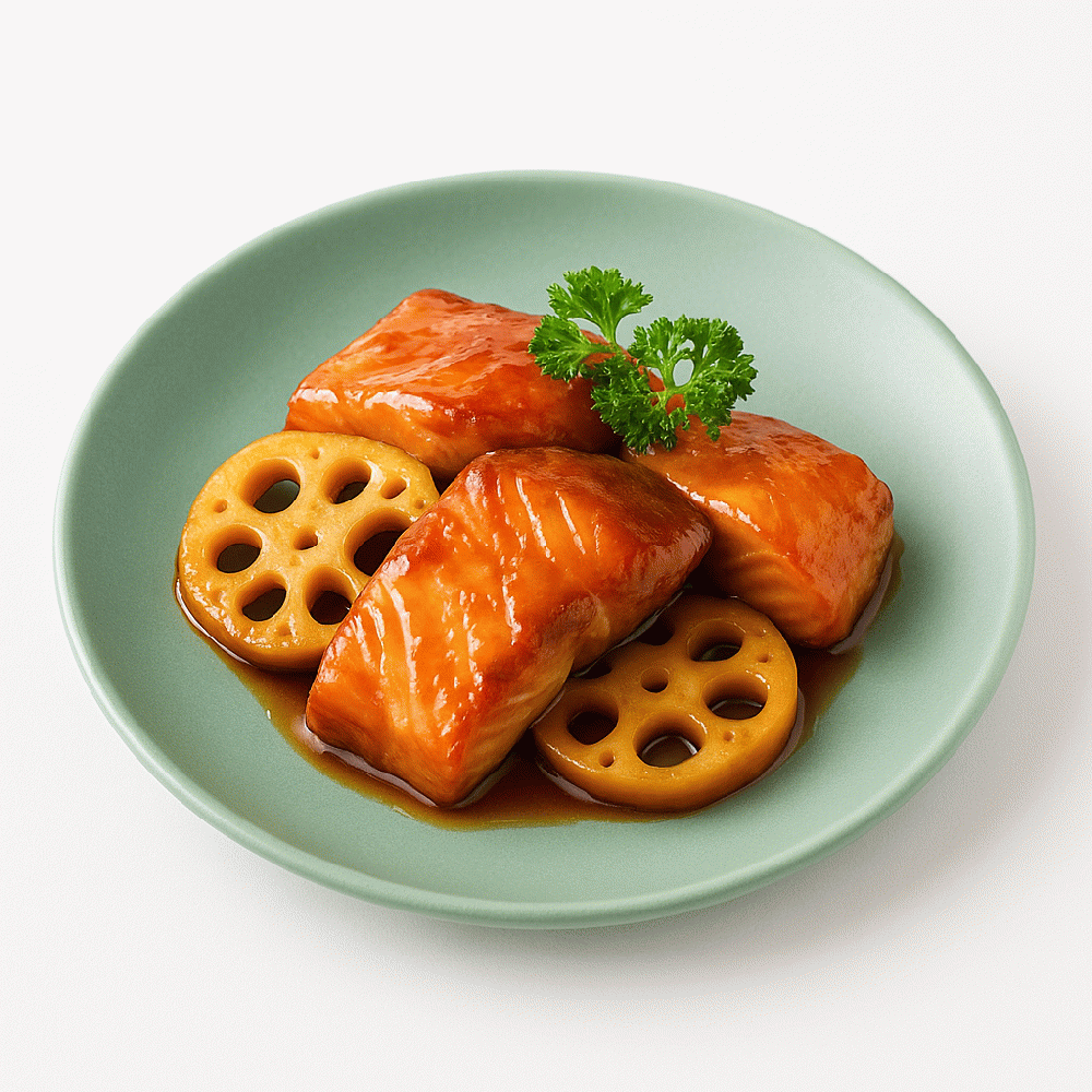 秋季鮭魚蓮藕配柚子蜜糖醋醬