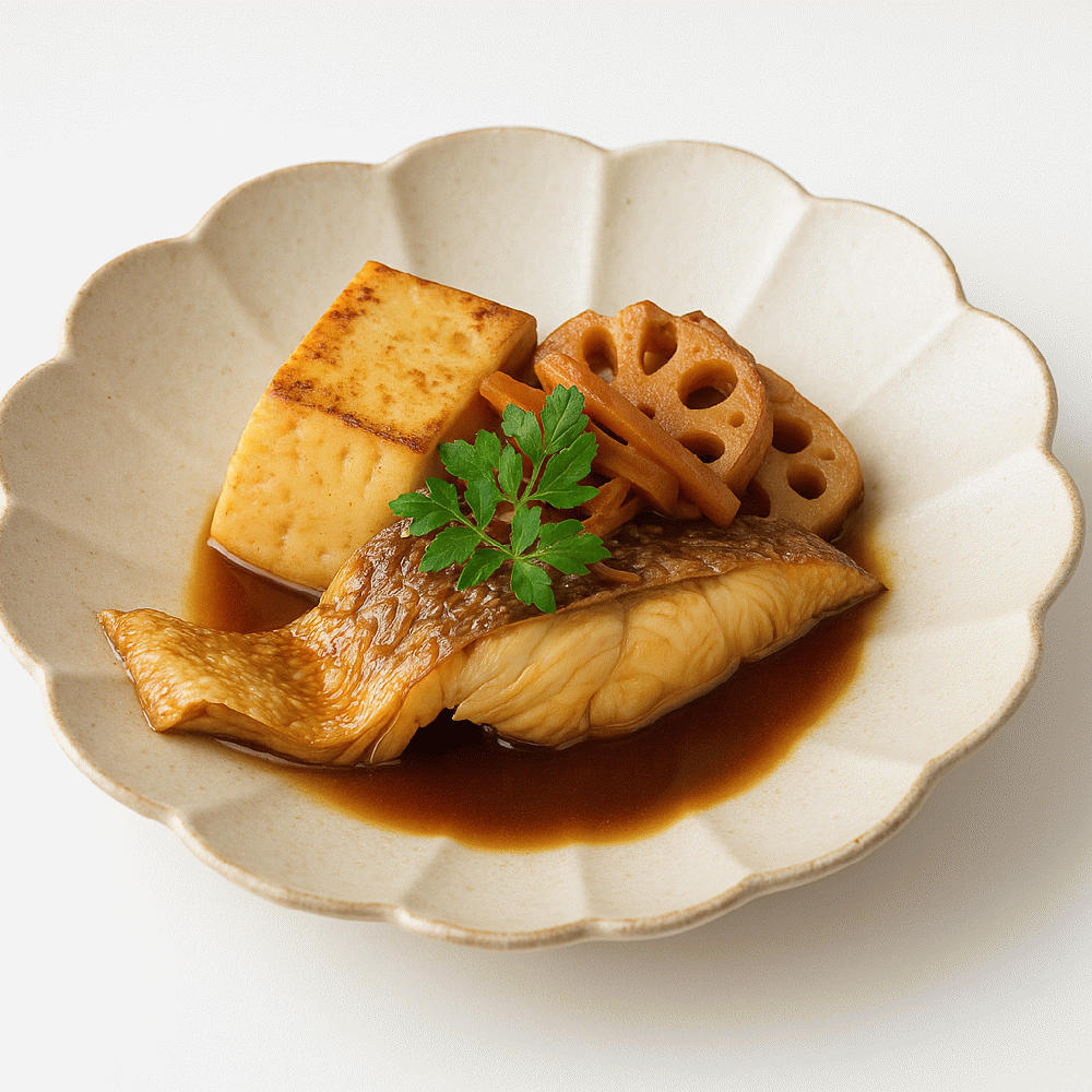 生姜煮鯛魚和春牛蒡