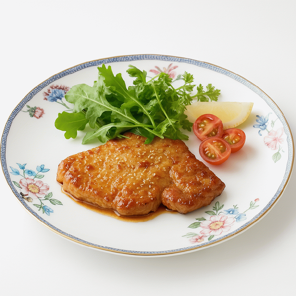 煎豬肉配蜂蜜蒜香黃油調味汁