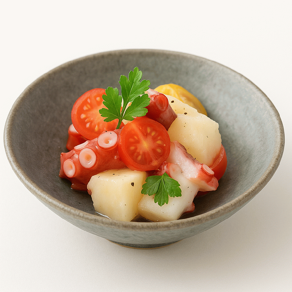 Octopus, turnip and tomato marinade