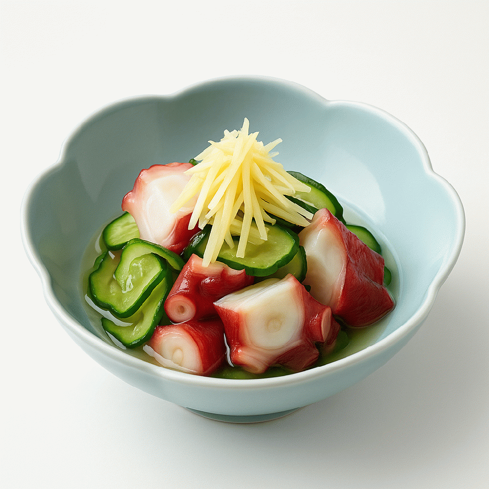 Octopus and cucumber in vinegar
