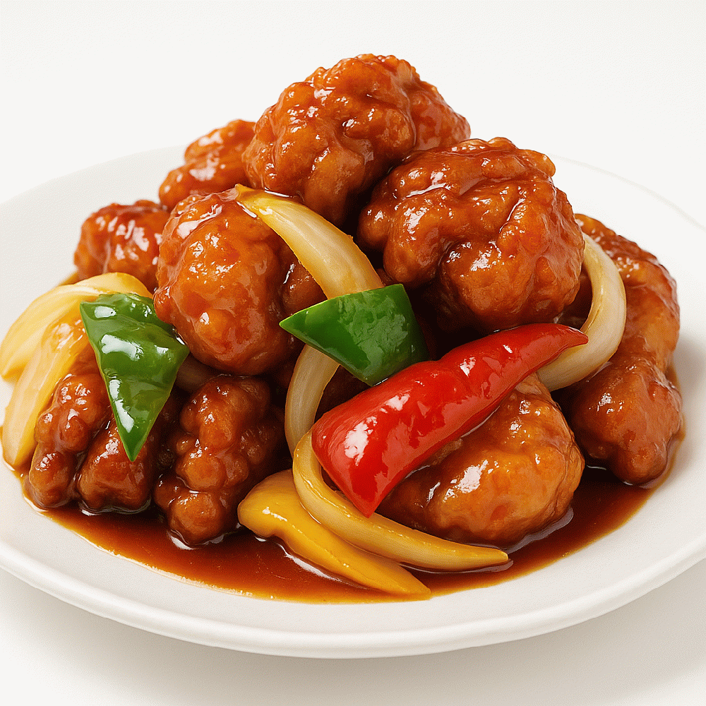 Deep fried chicken with sweet and sour sauce
