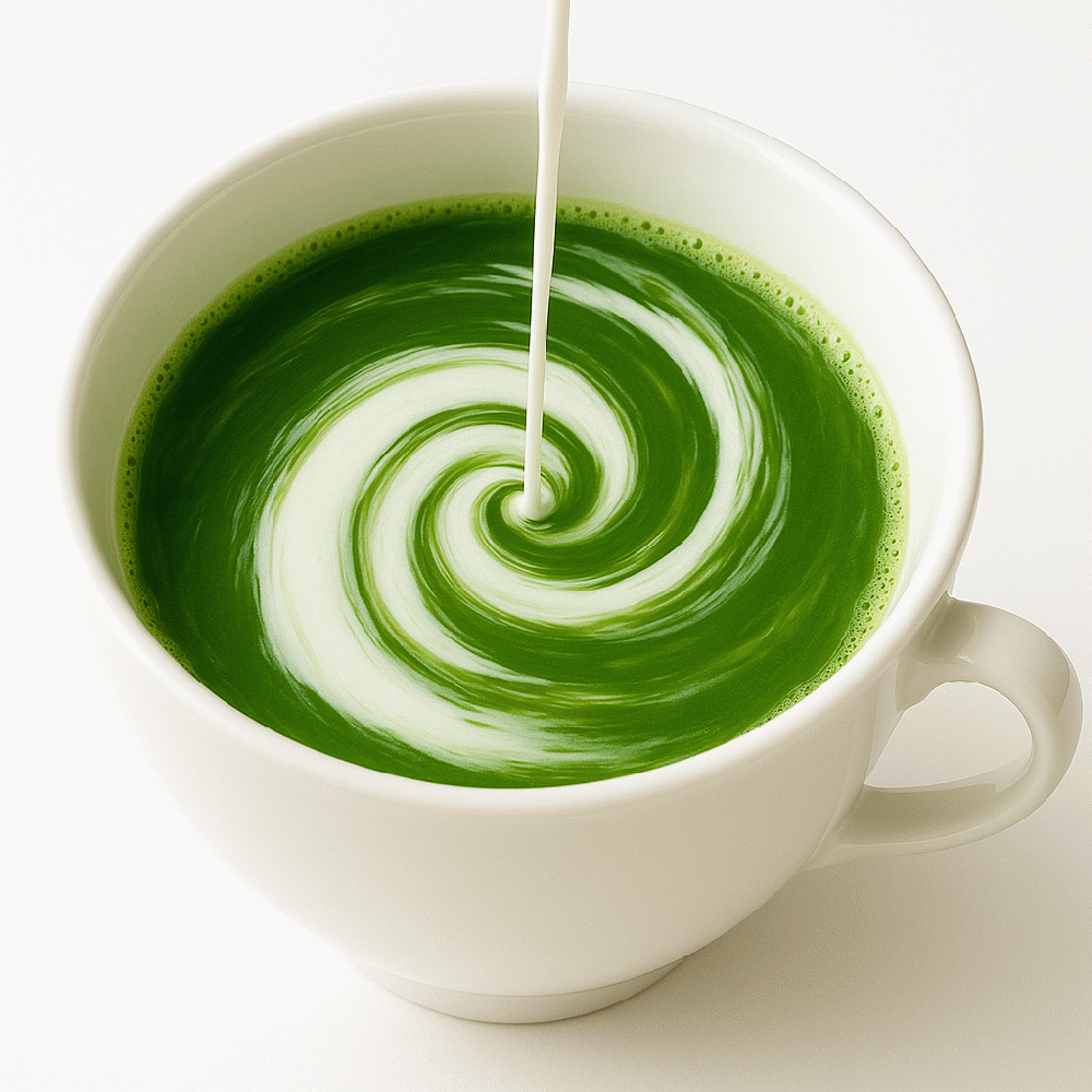 Special drink made with green juice and milk