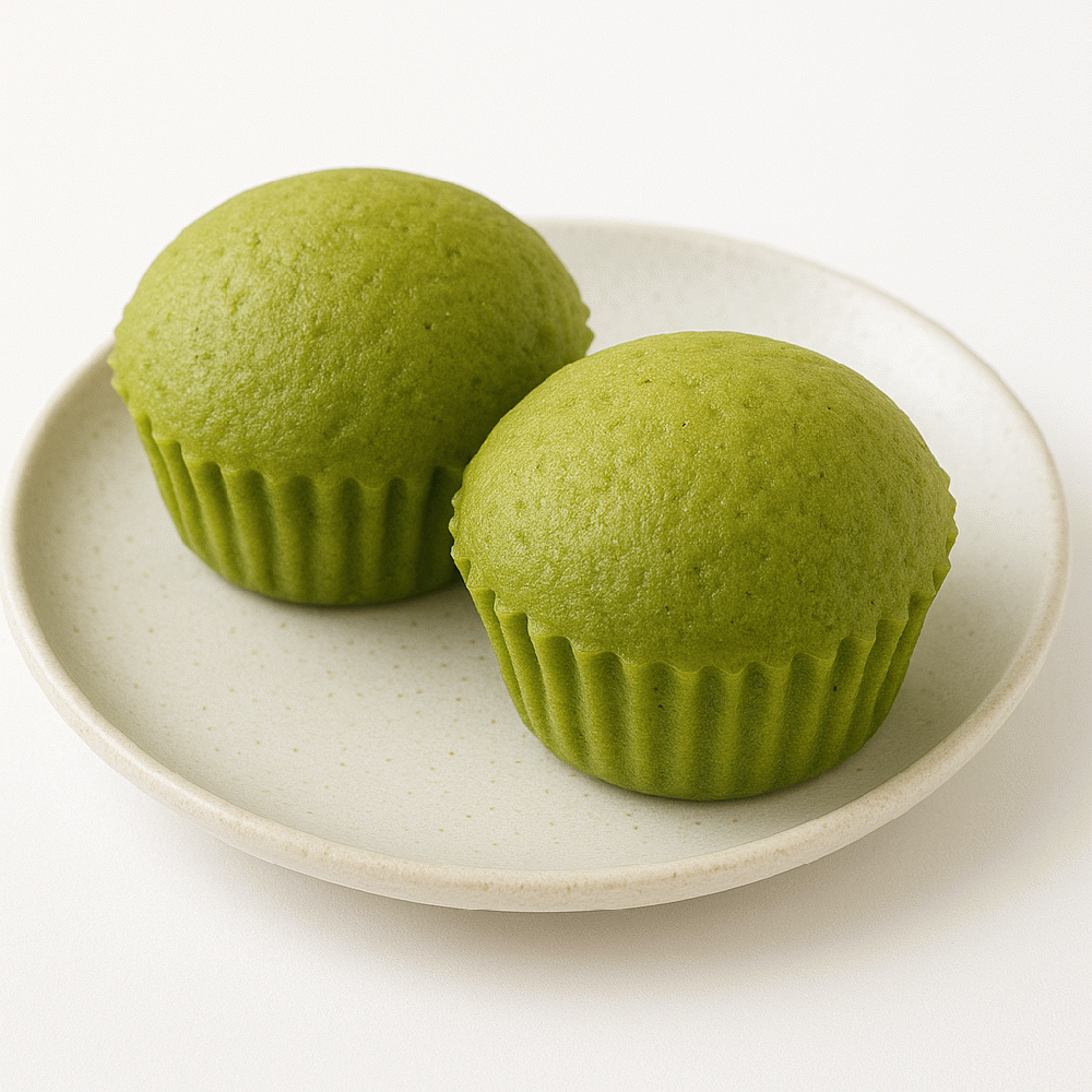 Steamed bread with green juice