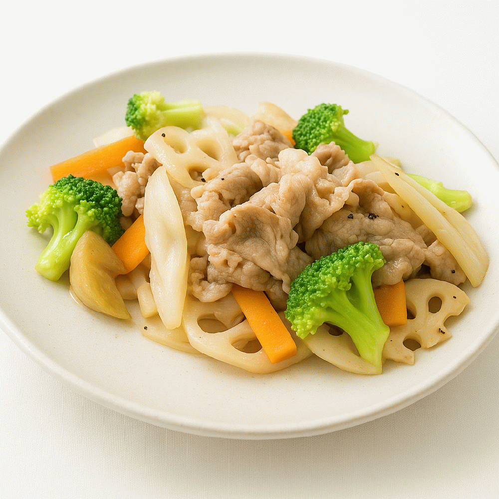 Pork and autumn/winter vegetables stir-fried in vinegar