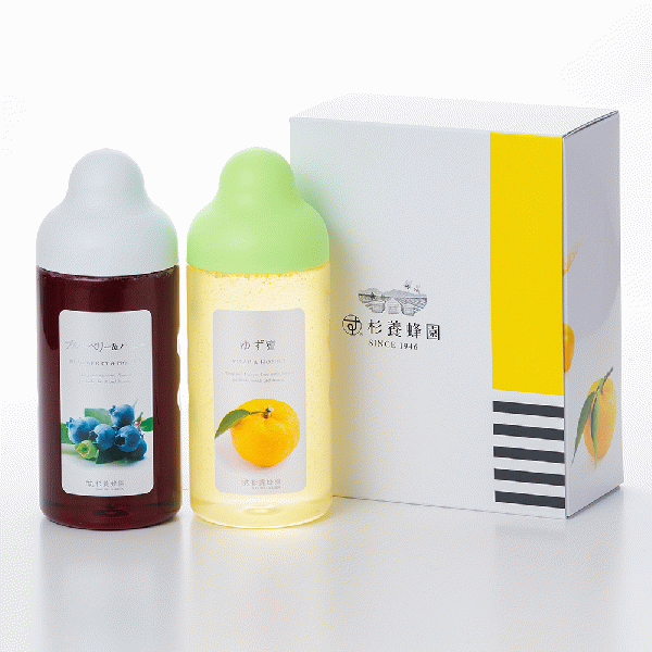 [Gift Set] Fruit Juice & Honey (500g) × 2 bottles (Yuzu, Blueberry)