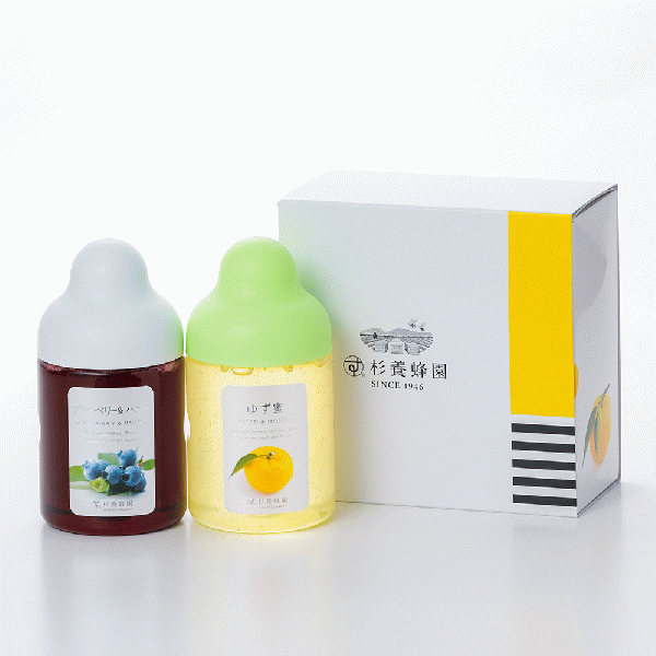 [Gift Set] Fruit Juice & Honey (300g) × 2 bottles (Yuzu, Blueberry)