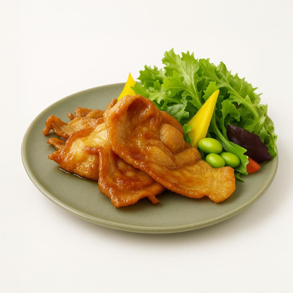 Apple Vinegar sauce is delicious! Refreshing pork with summer vegetables