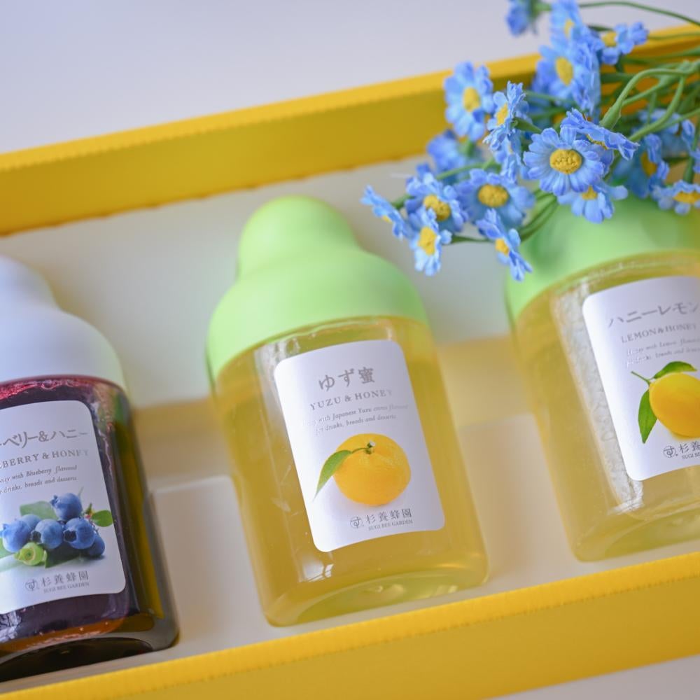 [Gift Set] Fruit Juice & Honey (300g) × 3 bottles (Yuzu, Blueberry, Lemon) L3P