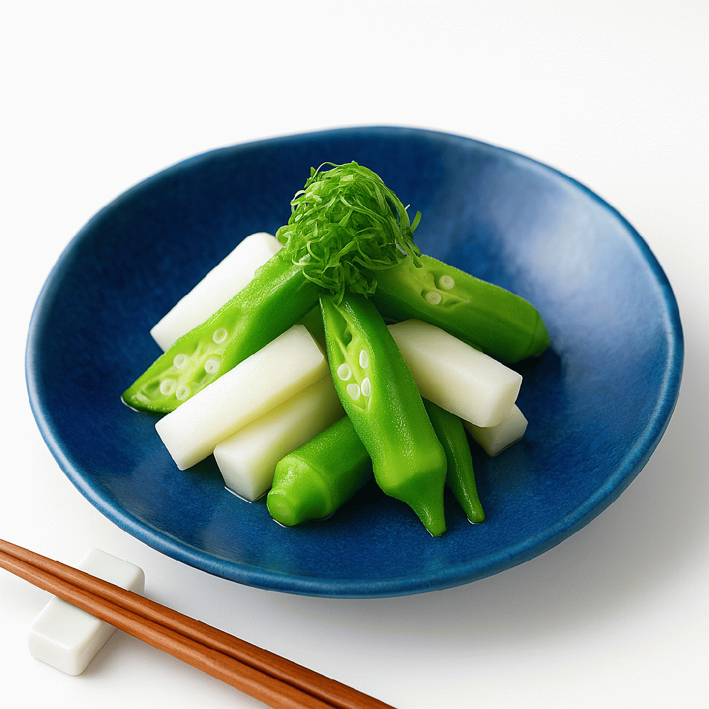 Yam and okra salad
