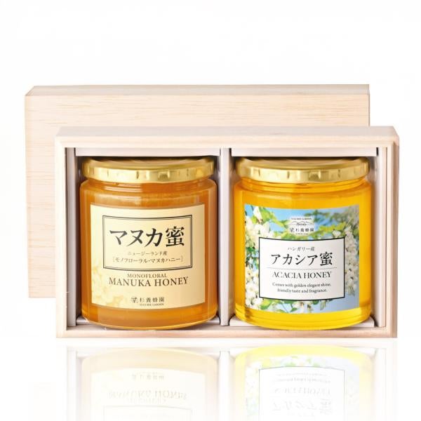 [Gift Set] Manuka Honey (500g/jar) x 1 + Acacia Honey (500g/jar) x 1 (wooden box) WMA105