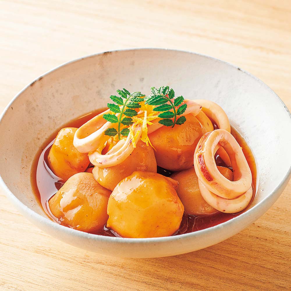 Squid and taro stew with Yuzu & Honey